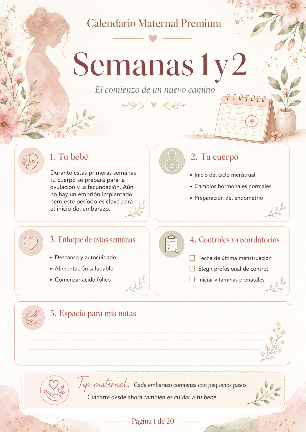 Mockup de portada de Calendario Maternal 40 semanas